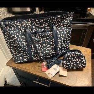 NEW UNUSED KATE SPADE “JAE FLEURETTE” WEEKENDER BAG AND  SMALL COSMETIC DOME